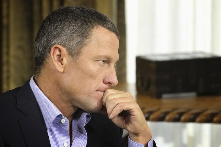 Lance Armstrong listens to a question from Oprah Winfrey. (AP/Harpo Productions)