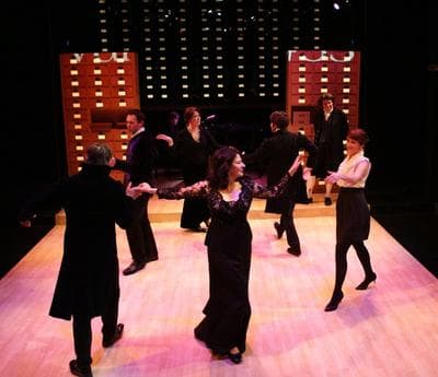 Paula Plum leads the cast of &quot;33 Variations&quot; in a minuet. (Photo courtesy of Lyric Stage Company of Boston/Mark S. Howard)
