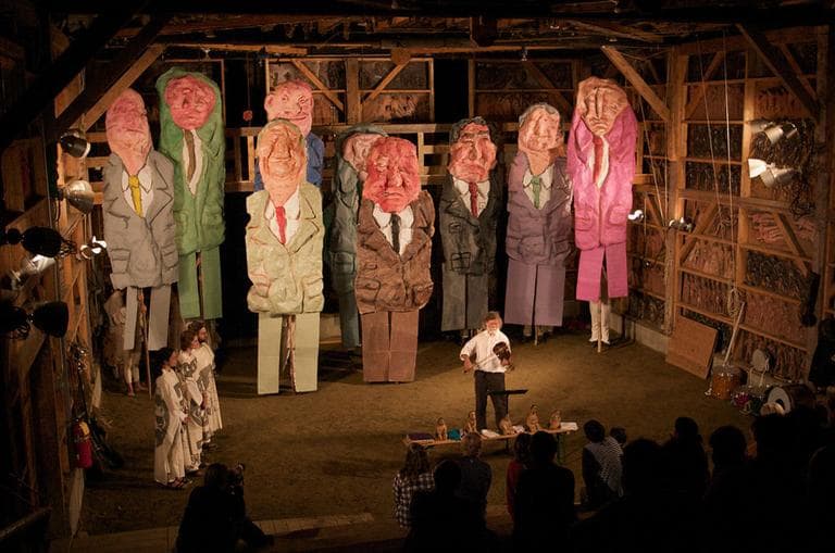 Mark Dannenhauer's photograph of Bread and Puppet Theater performing at its home in Vermont. (Courtesy of the artist)