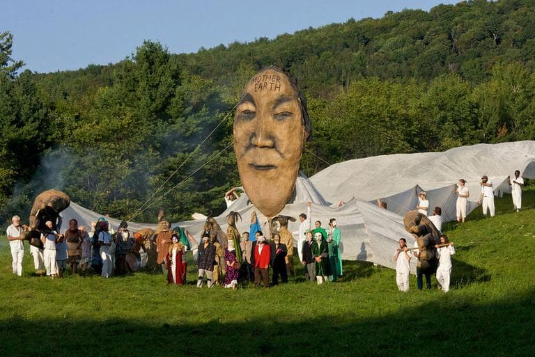Mark Dannenhauer's photo of a Bread and Puppet Theater pageant at the troupe's Vermont property. (Courtesy of the artist)