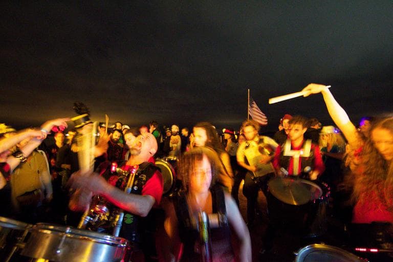 Bands perform during the 2011 Honk festival cruise of Boston Harbor, as captured in Mark Dannenhauer's photo. (Courtesy of the artist)