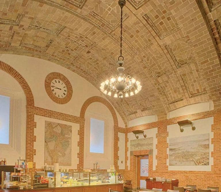 The ceiling of the Map Room Cafe built by Rafael Guastavino Sr. in the Boston Public Library's McKim Building. (Michael Freeman/ Courtesy of the Boston Public Library)