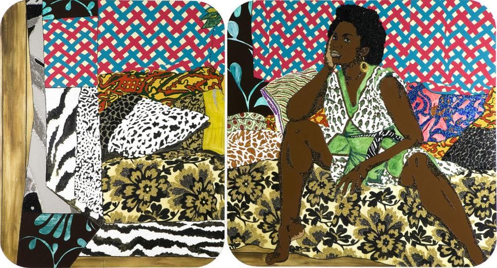Mickalene Thomas's 2007 painting &quot;Baby I Am Ready Now.&quot; (Courtesy of the artist and the ICA)