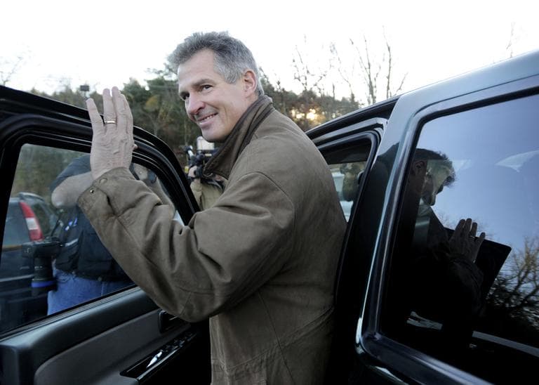 U.S. Sen. Scott Brown, R-Mass., gets into his truck after voting in Wrentham, Mass., on Election Day, Tuesday, Nov. 6, 2012. (Gretchen Ertl/AP)