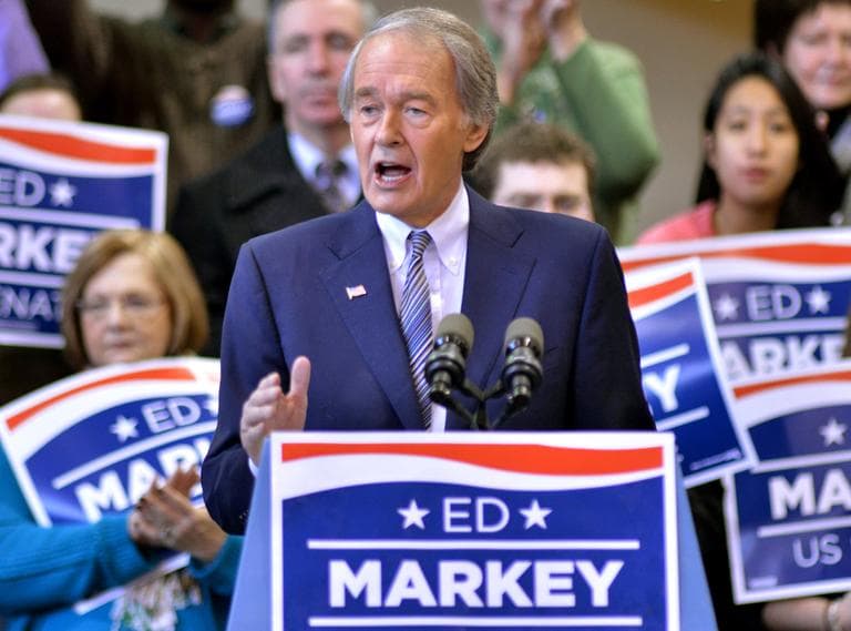 Rep. Ed Markey, D-Mass., speaks to supporters during the kickoff event of his campaign for Senate in Malden, Mass., Saturday, Feb. 2, 2013. Markey is running to replace the seat left empty by the nomination of Sen. John Kerry to be Secretary of State. (Josh Reynolds/AP)