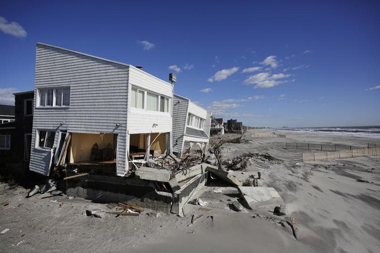 Storm-damaged beachfront houses are shown in the Far Rockaways, Thursday, Jan. 31, 2013 in the Queens borough of New York, three months after Superstorm Sandy. (Mark Lennihan/AP)