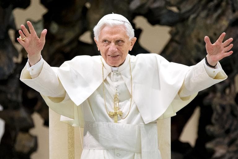 Pope Benedict XVI concludes the weekly general audience in Paul VI Hall at the Vatican, on Jan. 16. He announced Monday he&#039;s resigning at the end of February. (Jacquelyn Martin/AP)
