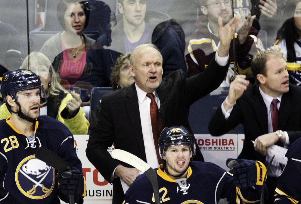 Buffalo Sabres coach Lindy Ruff was fired after 16 years on the job without a Stanley Cup. Was the Only A Game curse at work? (David Duprey/AP)