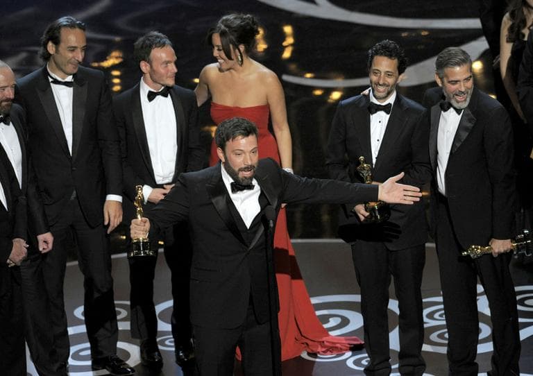 Director/producer Ben Affleck accepts the award for best picture for &quot;Argo&quot; during the Oscars at the Dolby Theatre on Sunday Feb. 24, 2013, in Los Angeles. (Chris Pizzello/Invision/AP)