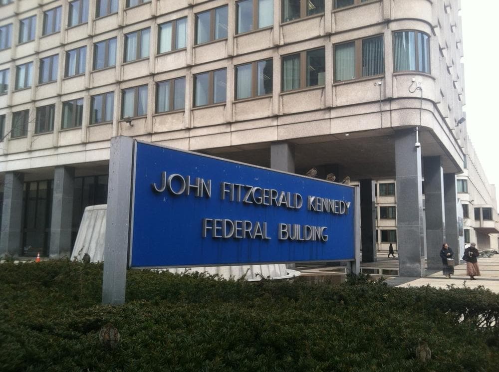 Thousands of government employees at the John F. Kennedy Federal Building in Boston are bracing for furloughs. (Curt Nickisch/WBUR)