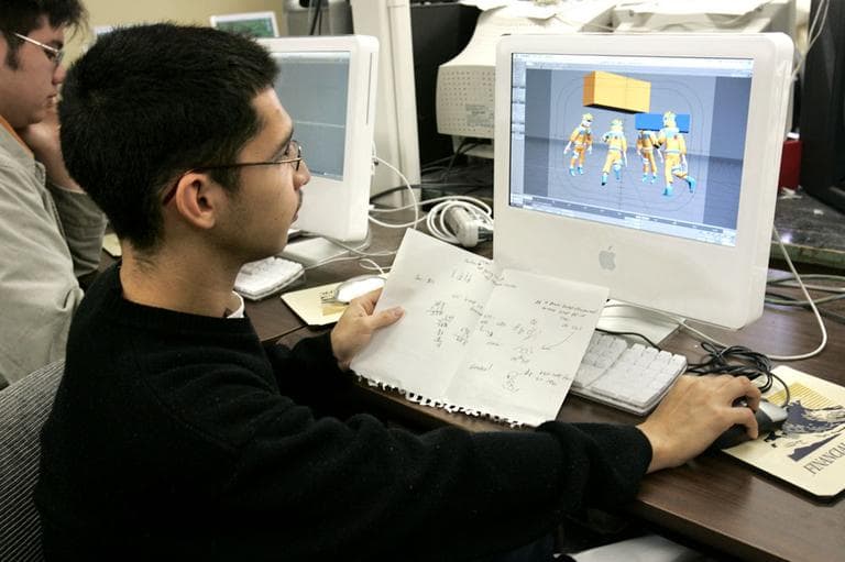 C.K. McClatchy High School senior Anthony Beanes, 18, works on a computer animation project in a three-dimensional animation class in Sacramento, Calif., part of the school's vocational education program. (AP)