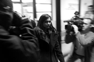 Ex-chemist Annie Dookhan leaves Suffolk Superior Court after being arraigned Dec. 20, 2012. (Joe Spurr/WBUR)