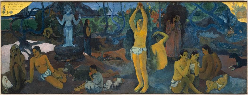 Paul Gauguin's 1898 painting &quot;Where Do We Come From? What Are We? Where Are We Going?&quot; (Courtesy of the Museum of Fine Arts)