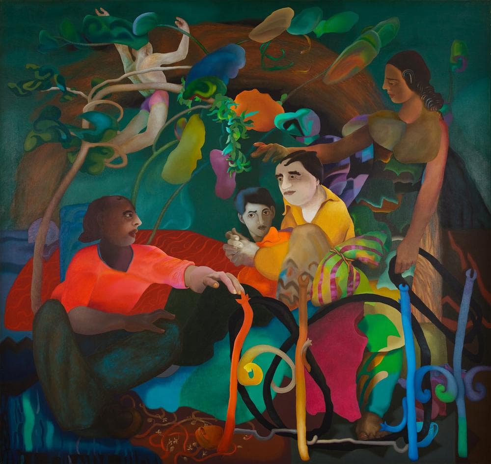 Ranbir Singh Kaleka, &quot;Family - 1,&quot; 1983, oil on canvas.  (Courtesy of the Peabody Essex Museum)