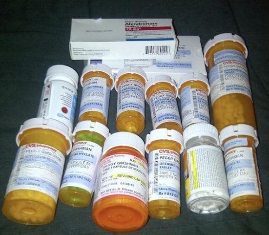 Peggy GIrshman's pill bottles (Courtesy of PG)