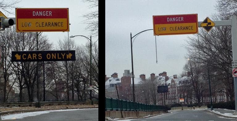 A normal Storrow Drive entrance vs. the Soldiers Field Road entrance (Paul Levy)