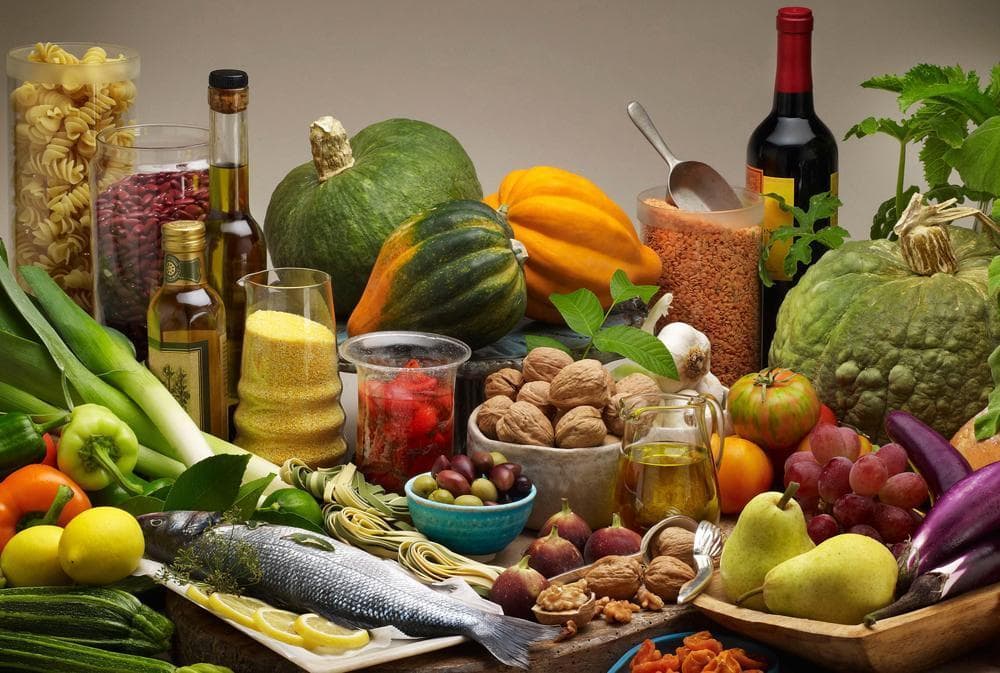 A new study confirms that the so-called Mediterranean Diet - a diet rich in olive oil, legumes, nuts, fish, fresh fruits and vegetables and wine - sharply reduces risk of heart attack, stroke and death from heart disease. (California Walnut Commission/AP)
