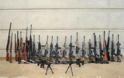 Pictured are weapons seized using California's &quot;Armed Prohibited Persons System.&quot; Federal agents seized 2,033 firearms, 117,000 rounds of ammunition, and 11,072 illegal high capacity magazines from January 1 to November 30, 2012, according to the California Attorney General's office. (California Attorney General's office)