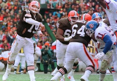 Will former Browns quarterback Bernie Kosar get his own statue in Cleveland? At least one Only A Game listener seems to think so. (Mark Duncan/AP)