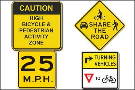 Warning signs to improve safety will be installed on Commonwealth Avenue. (Courtesy of Tetra Tech)