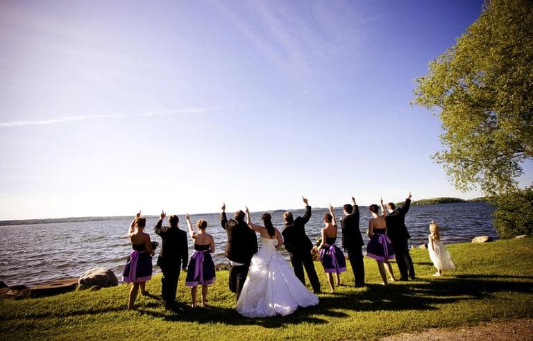 A wedding party is pictured on the south shore of Rice Lake, east of Toronto, in May 2010.  (Stacey Wight/AP)