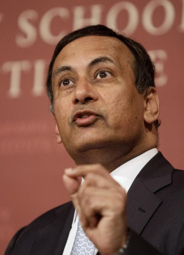 Pakistan's Ambassador to the United States Husain Haqqani addresses an audience at the John F. Kennedy School of Government on the campus of Harvard University, in Cambridge, Mass., Wednesday, May 5, 2010. (Steven Senne/AP)
