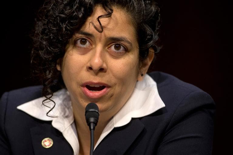 Anu Bhagwati, a former Marine officer and executive director of Service Women&#039;s Action Network, testifies before a Senate subcommittee hearing on sexual assault in the military on March 13. (Carolyn Kaster/AP)