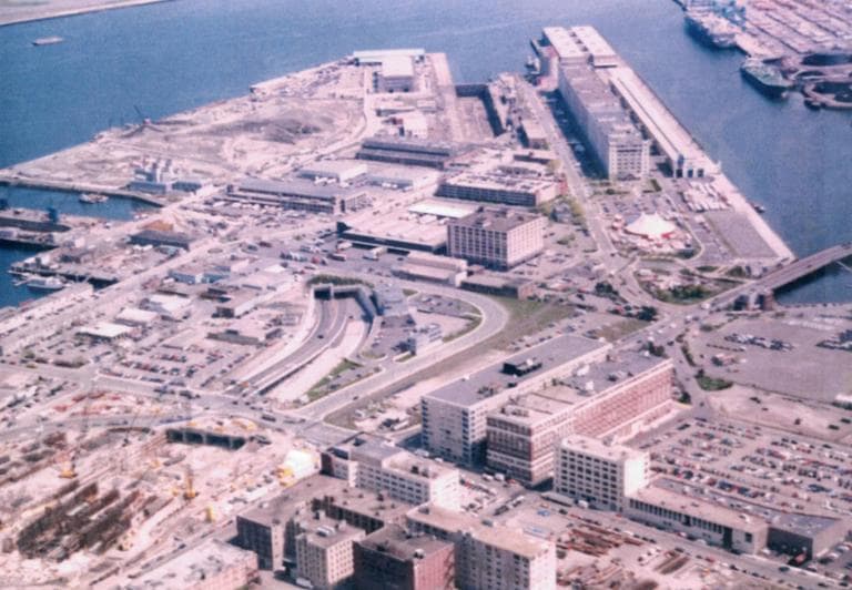 A view of the South Boston waterfront during the Big Dig (Courtesy The Fallon Co.)