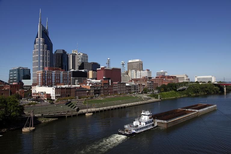 The Nashville, Tenn. downtown area and the Cumberland River are shown on Sept. 27, 2011. (AP)