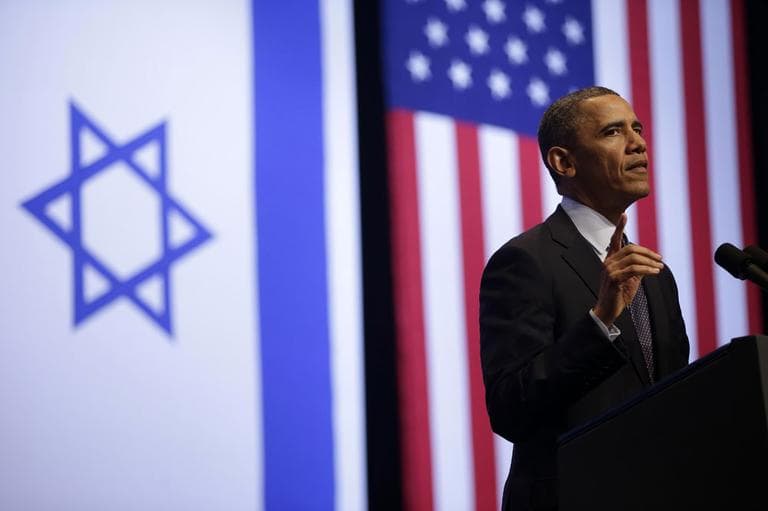 President Barack Obama gestures during his speech at the Jerusalem Convention Center in Jerusalem, Israel, Thursday, March 21, 2013, (AP)