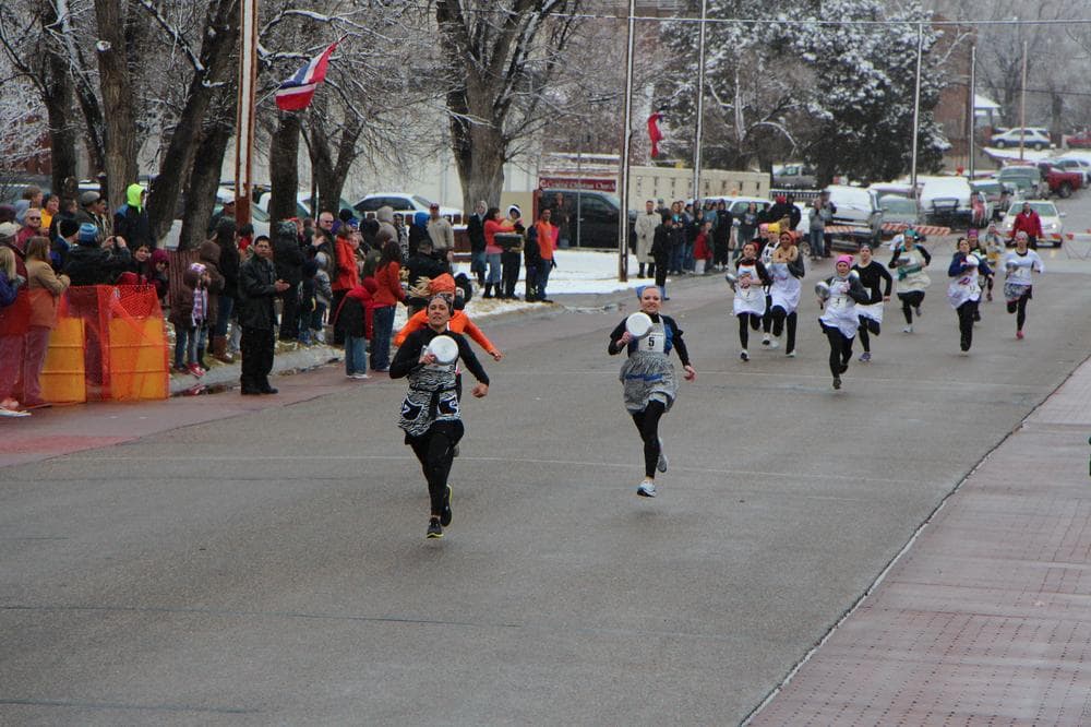 The scene in Liberal, Kan. during the annual Pancake Race. (Fletcher Powell)
