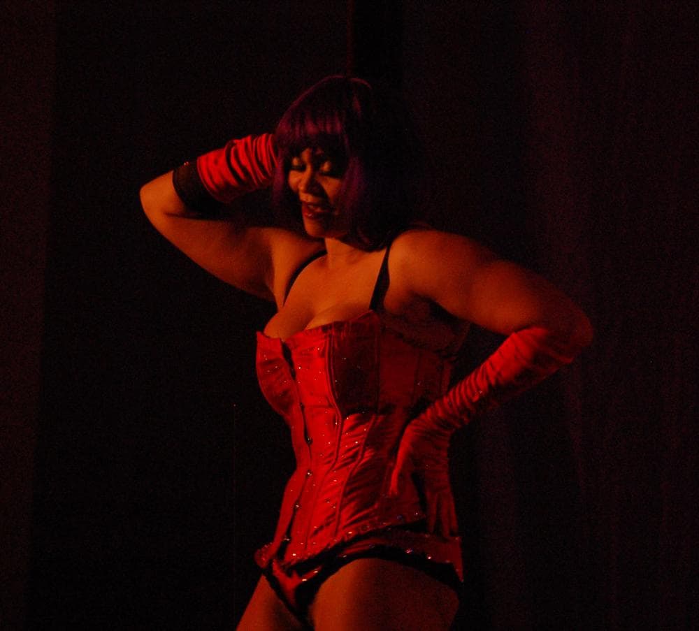 Cherokee Rose, who won the prize for &quot;most classic&quot; dancer at the 2012 &quot;Great Burlesque Exposition,&quot; performs at the opening of this year's conference. (Greg Cook)