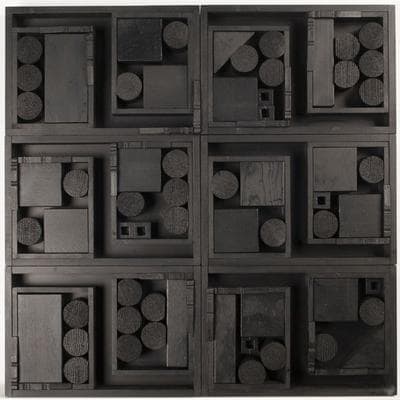 Louise Nevelson's &quot;Diminishing Reflection XXVII,&quot; 1965, in bright light. (Courtesy of Davis Museum)