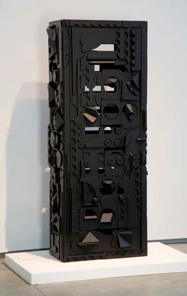Louise Nevelson's &quot;Dream House V,&quot; 1972, in bright light. (Courtesy of Davis Museum)
