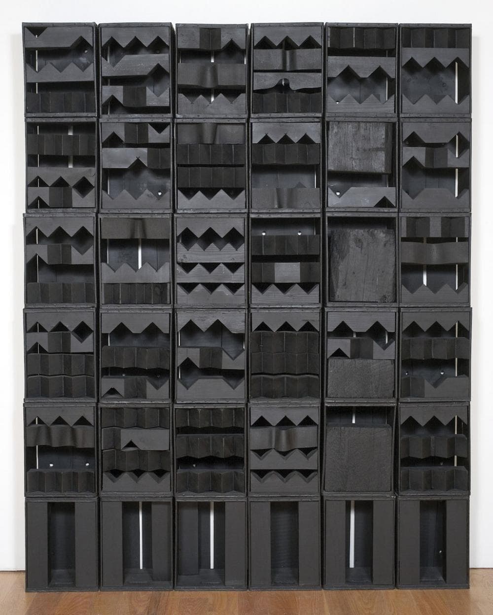 Louise Nevelson's &quot;Luminous Zag,&quot; 1971, in bright light. (Courtesy of Davis Museum)