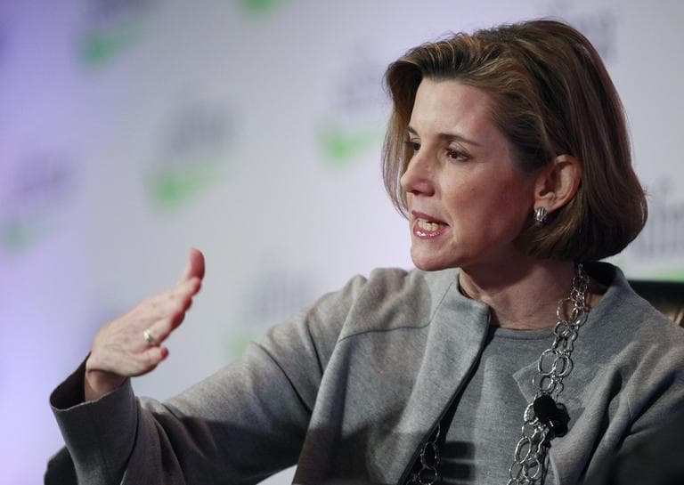 Sallie Krawcheck, former President of Global Wealth &amp; Investment Management at the Bank of America, speaks at the Securities Industry and Financial Markets Association annual meeting, Monday, Nov. 7, 2011 in New York.  (AP/Mark Lennihan)