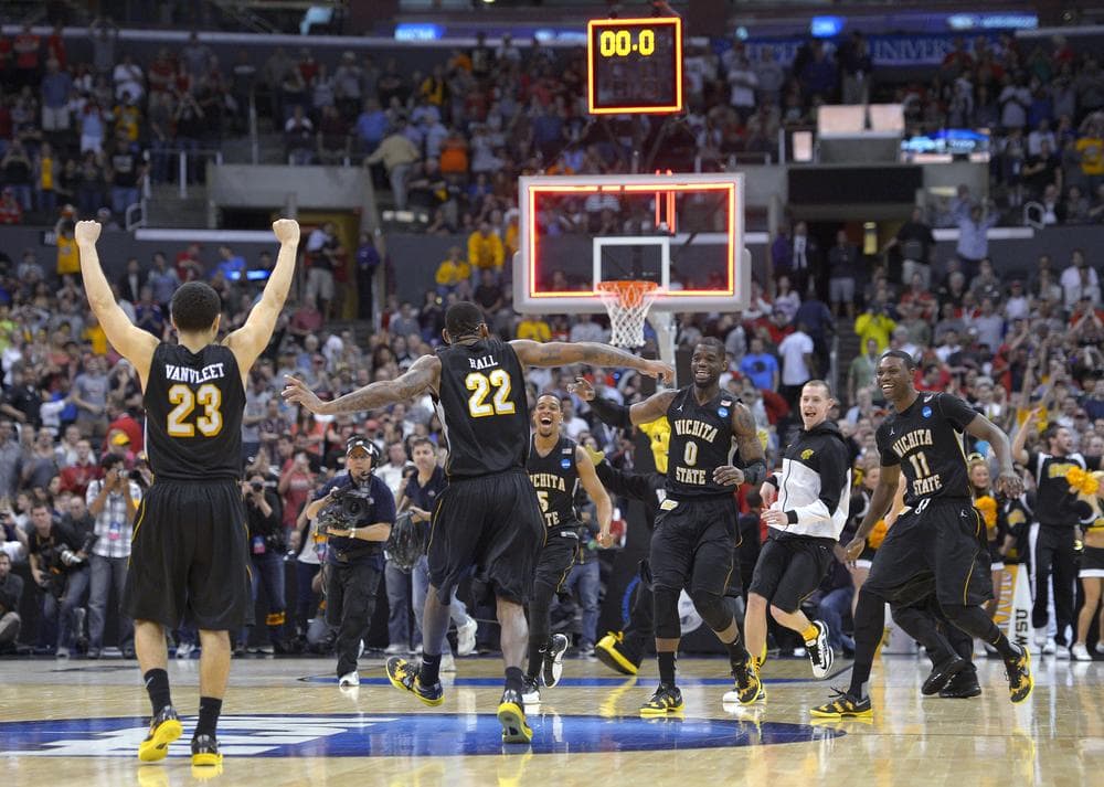 Now two wins away from an NCAA title, ninth-seeded Wichita State takes on No. 1 Louisville on Saturday. (Mark J. Terrill/AP)