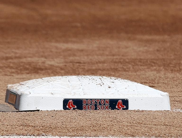 A base is seen before a baseball game between the Boston Red Sox and the Baltimore Orioles at Fenway Park in Boston Monday, April 8, 2013. (Winslow Townson/AP)