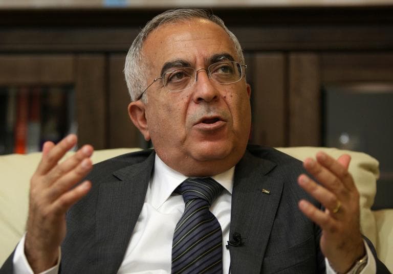 This June 28, 2011 file photo, Palestinian Prime Minister Salaam Fayyad speaks during an interview with The Associated Press in the West Bank city of Ramallah. (Majdi Mohammed/AP File)