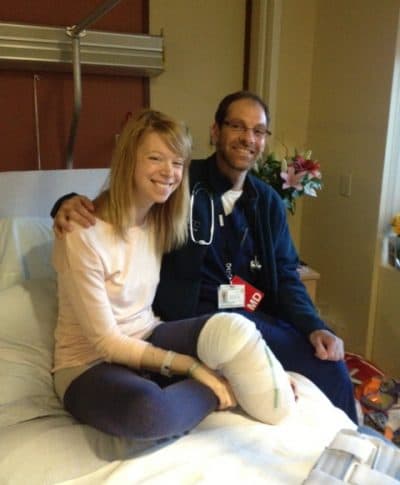 Adrianne Haslet-Davis, left, is pictured with emergency physician Dr. Ron Medzon at Boston Medical Center. (Courtesy: Haslet-Davis family)
