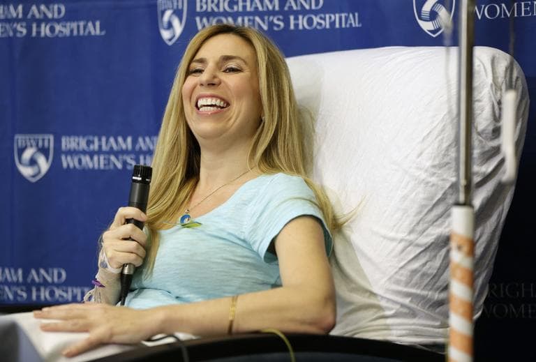 Heather Abbott, of Newport, R.I., underwent a below the knee amputation on her left leg following injuries she sustained at the Boston Marathon bombings. (Steven Senne/AP)