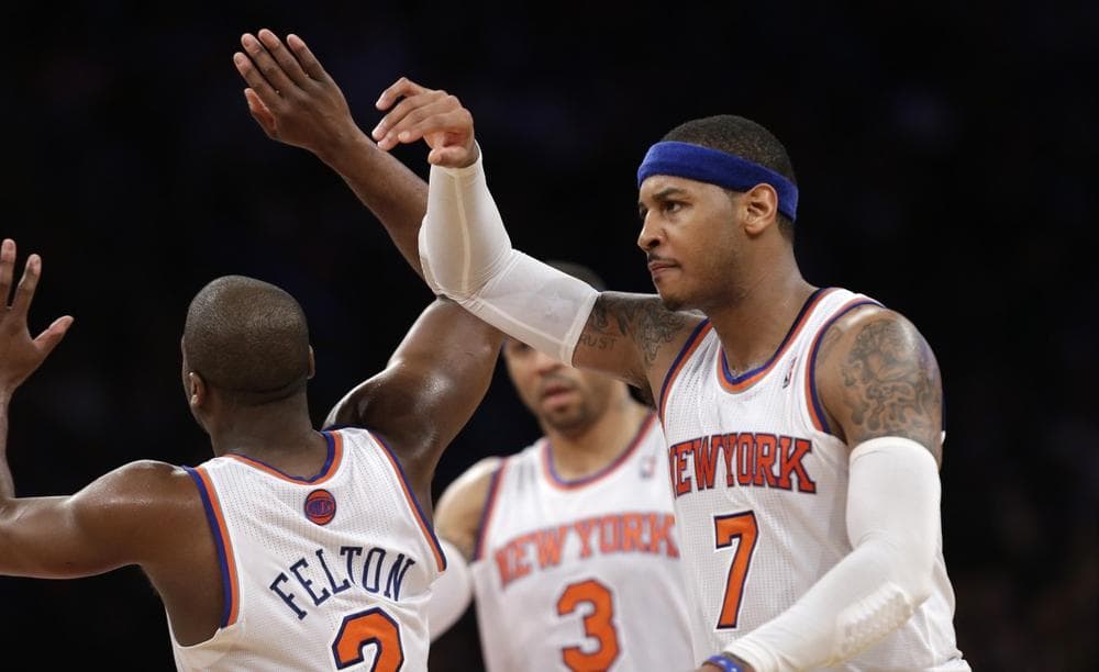 Carmelo Anthony and the New York Knicks have drawn the attention of OAG analyst Charlie Pierce. (Kathy Willens/AP)