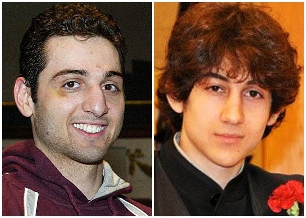 This combination of undated photos shows Tamerlan Tsarnaev, 26, left, and Dzhokhar Tsarnaev, 19. The FBI says the two brothers and suspects in the Boston Marathon bombing killed an MIT police officer, injured a transit officer in a firefight and threw explosive devices at police during a getaway attempt in a long night of violence that left Tamerlan dead and Dzhokhar still at large on Friday, April 19, 2013. The ethnic Chechen brothers lived in Dagestan, which borders the Chechnya region in southern Russia. They lived near Boston and had been in the U.S. for about a decade, one of their uncles reported said. (AP Photo/The Lowell Sun &amp; Robin Young)