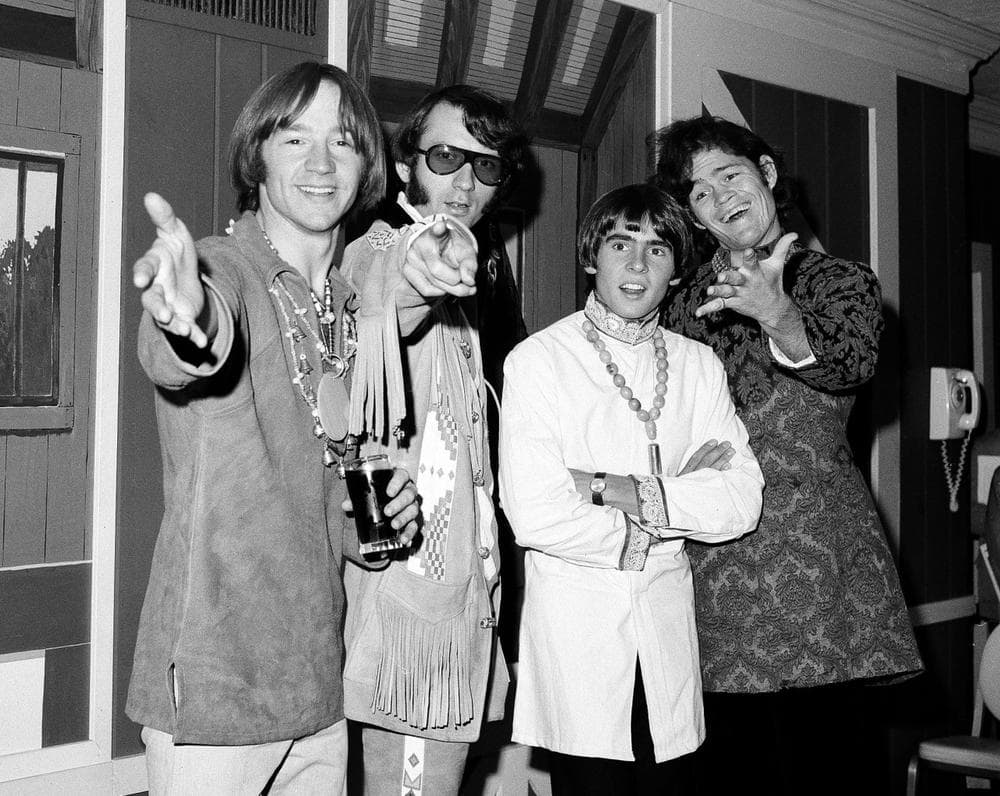 This July 6, 1967 file photo shows the musical group, The Monkees, from left,  Peter Tork, Mike Nesmith, David Jones, and Micky Dolenz at a news conference at the Warwick Hotel in New York. (AP Photo/Ray Howard)