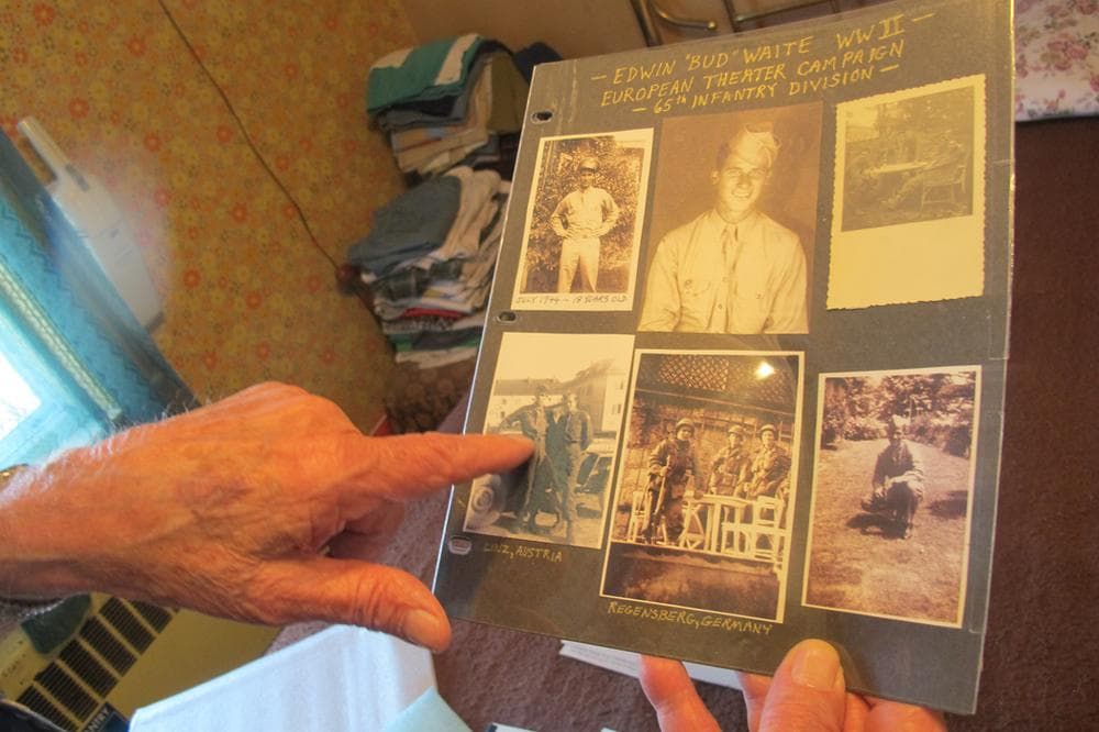 Edwin &quot;Bud&quot; Waite's collection of images from World War II (Andrea Shea/WBUR)