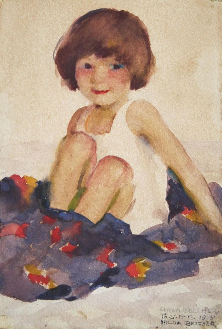 Hilda Belcher's 1916 watercolor of her niece &quot;Jane Colburn Belcher.&quot; (Courtesy of Martha Richardson Fine Art)