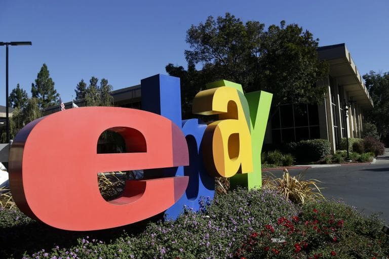 An eBay sign decorates the front of the company's headquarters in San Jose, Calif., Wednesday, Oct. 17, 2012. (Marcio Jose Sanchez/AP)
