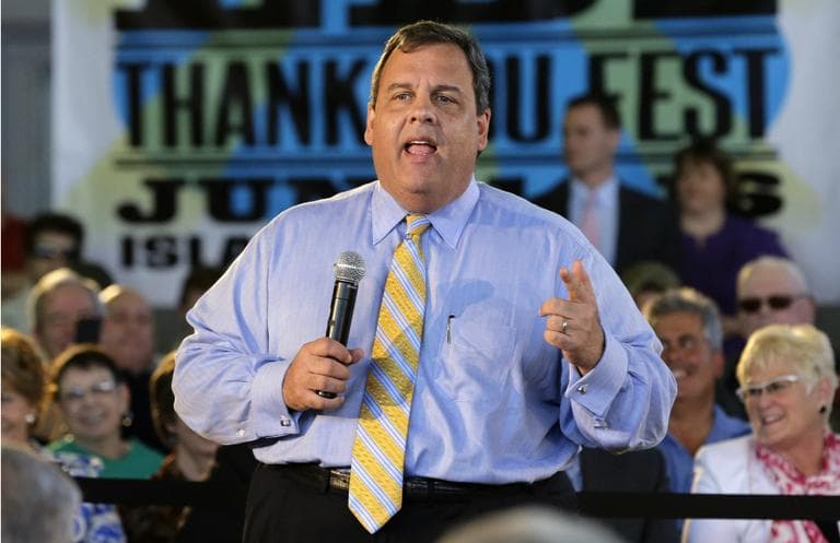 This April 30, 2013 file photo shows New Jersey Gov. Chris Christie during a town hall meeting on Long Beach Island, in Long Beach Township, N.J. (Mel Evans/AP File)