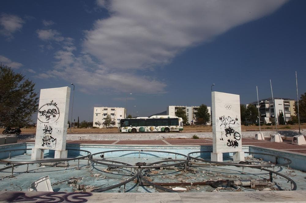 In Athens, many of the venues from the 2004 Olympic Games remain abandoned or rarely used. This site, shown in 2012, was an Olympic fountain. (AP) 