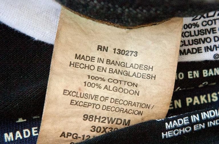 Labels of garments bought at a Wal-Mart store in Atlanta. (David GoldmanAP)